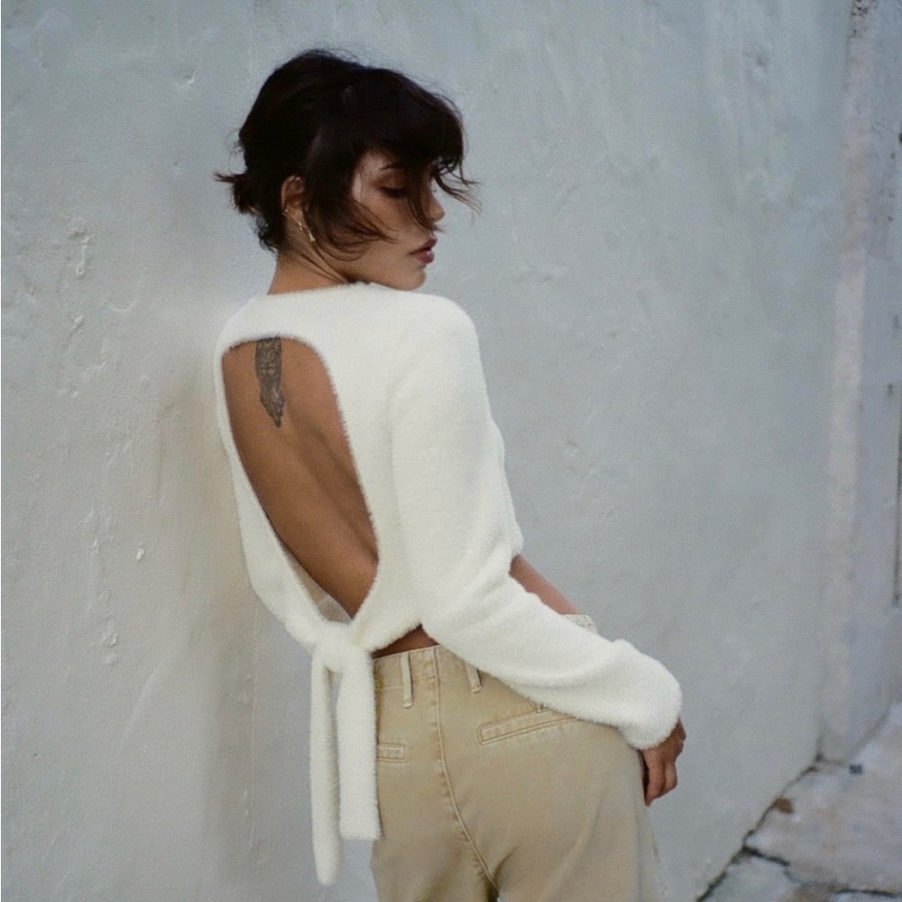 Faux Fur Cut-Out Top